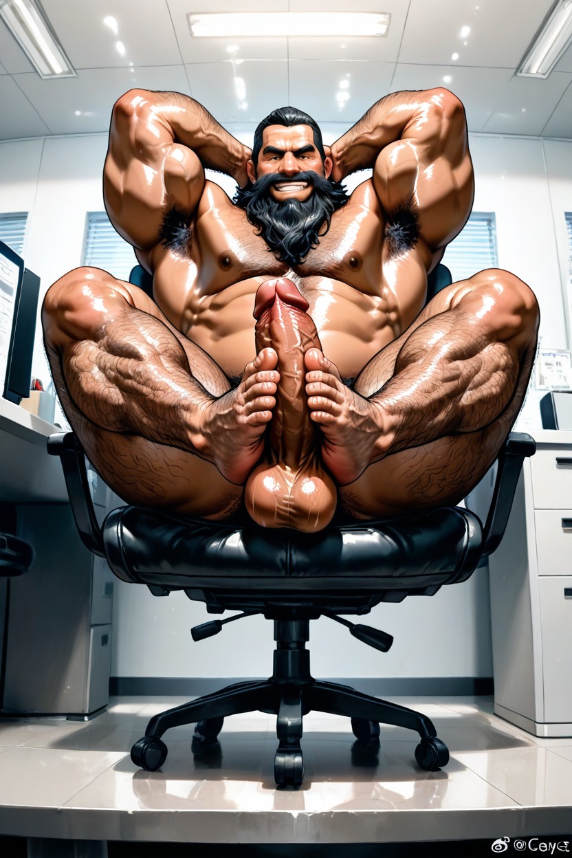 Feet In The Foreground, Bara, Looking At Viewer AI Gay Porn