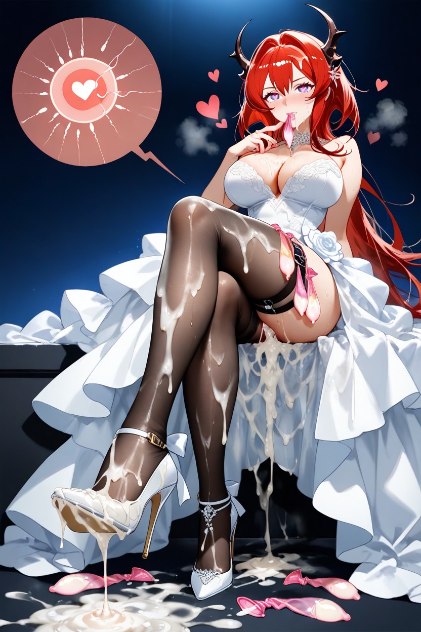 Condom, Legs Crossed, A Lot Of Used Condom AI黃漫