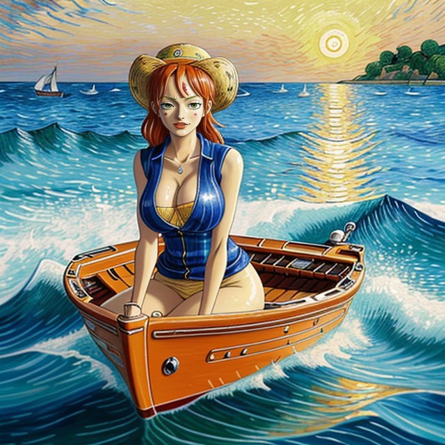 Woman Drawn In Animated Style, Vivid Colors, High Resolution Porno IA