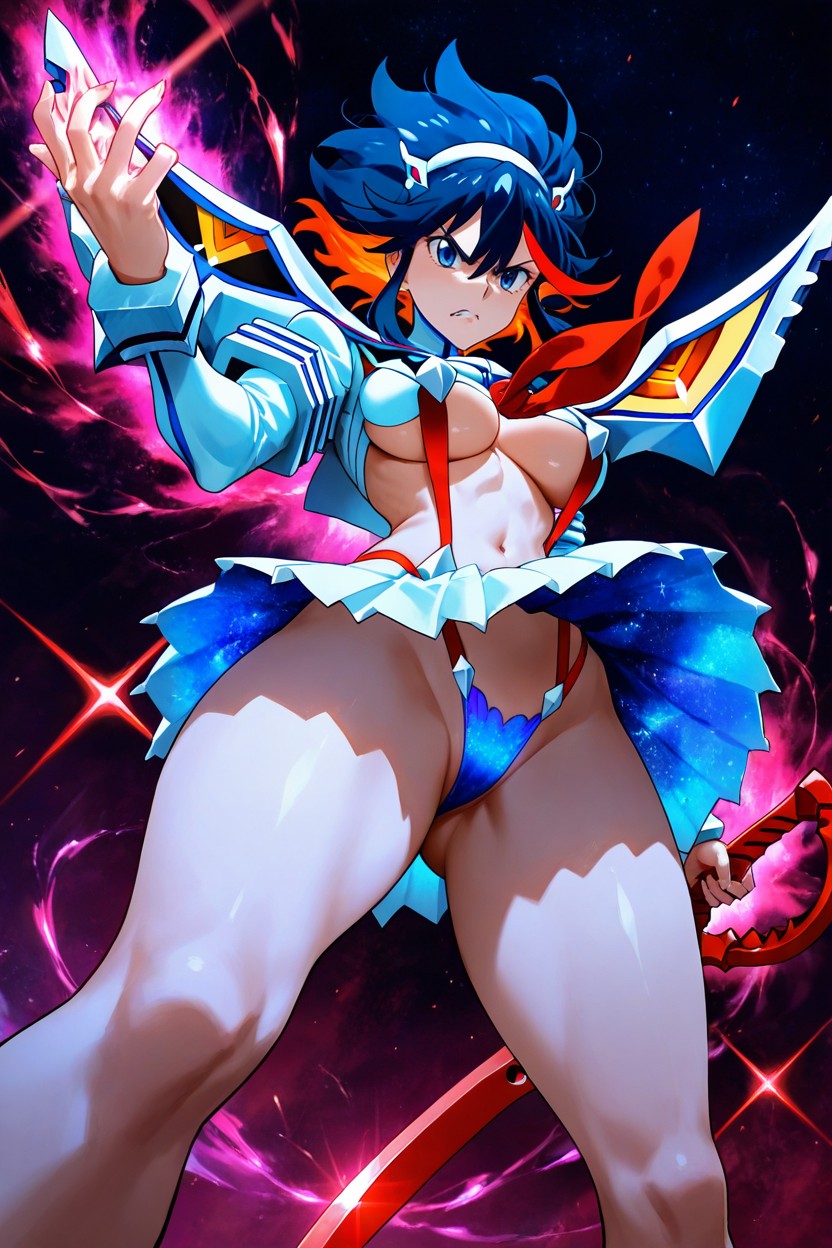 Close Mouth, Fight Pose, Particle Effects ヘンタイAIポルノ