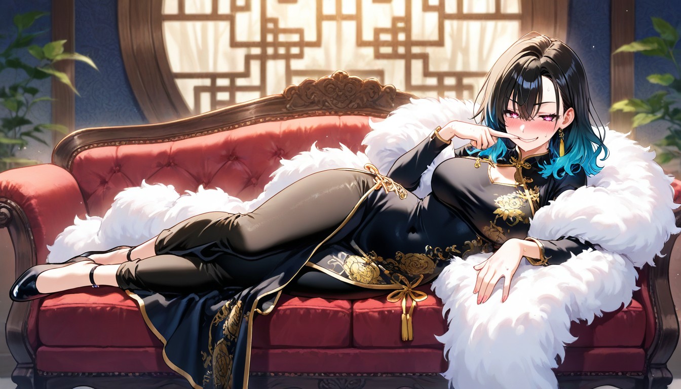 Facing The Viewer, Fur Boa, Medium Hair AI Porn