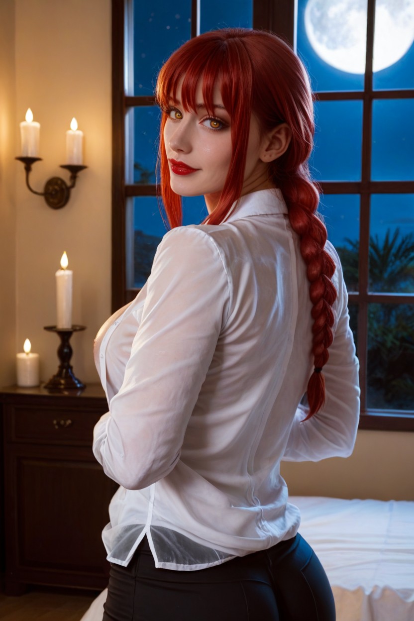 Thick Thighs, Perfect Anatomic Body, One Long Red Braid AI Porn