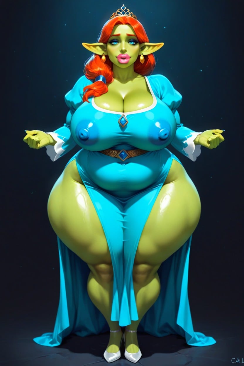 Lips Expansion, Very Plain Gold Tiara, Body AI Porn