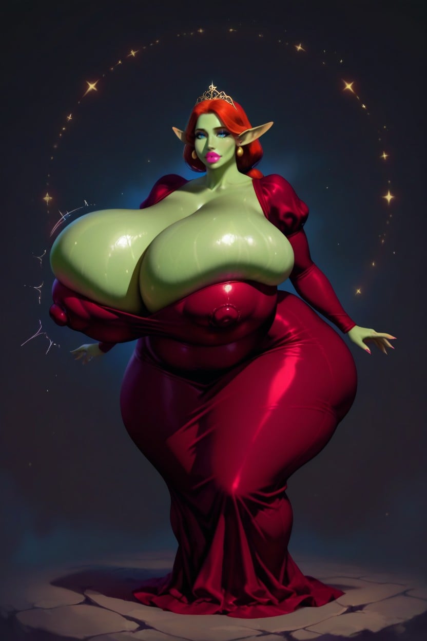 Princess Fiona From Shrek, Not Voluminous, Lips Expansion AI Porn