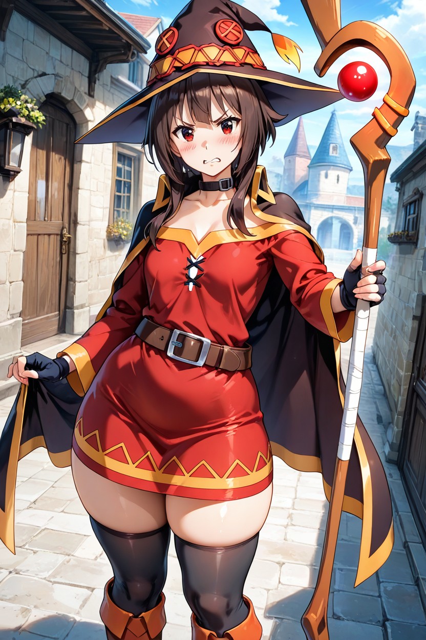 European Village, Megumin From Konosuba, Thick Thighs Hentai AI Porn