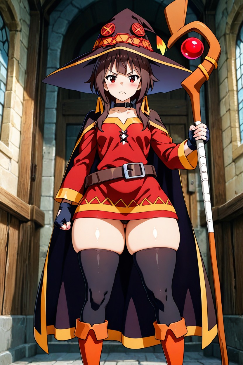 She Wears A Large, Enojada, And A Simple Brown Belt Hentai IA