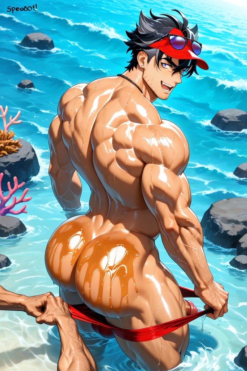 Red Cap, Muscular Body, Horny High Expression AI Gay Porn