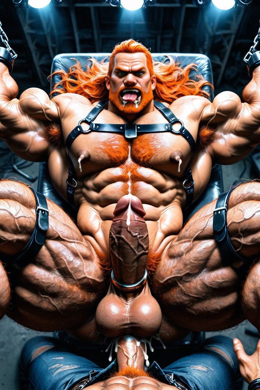 A Highly Detailed, Huge Balls, Muscular AI Gay Porn