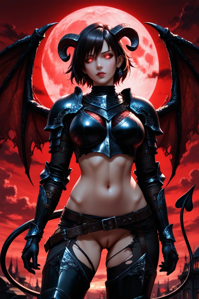 Glowing Eyes, Counter Light, Red Moon AI Porn