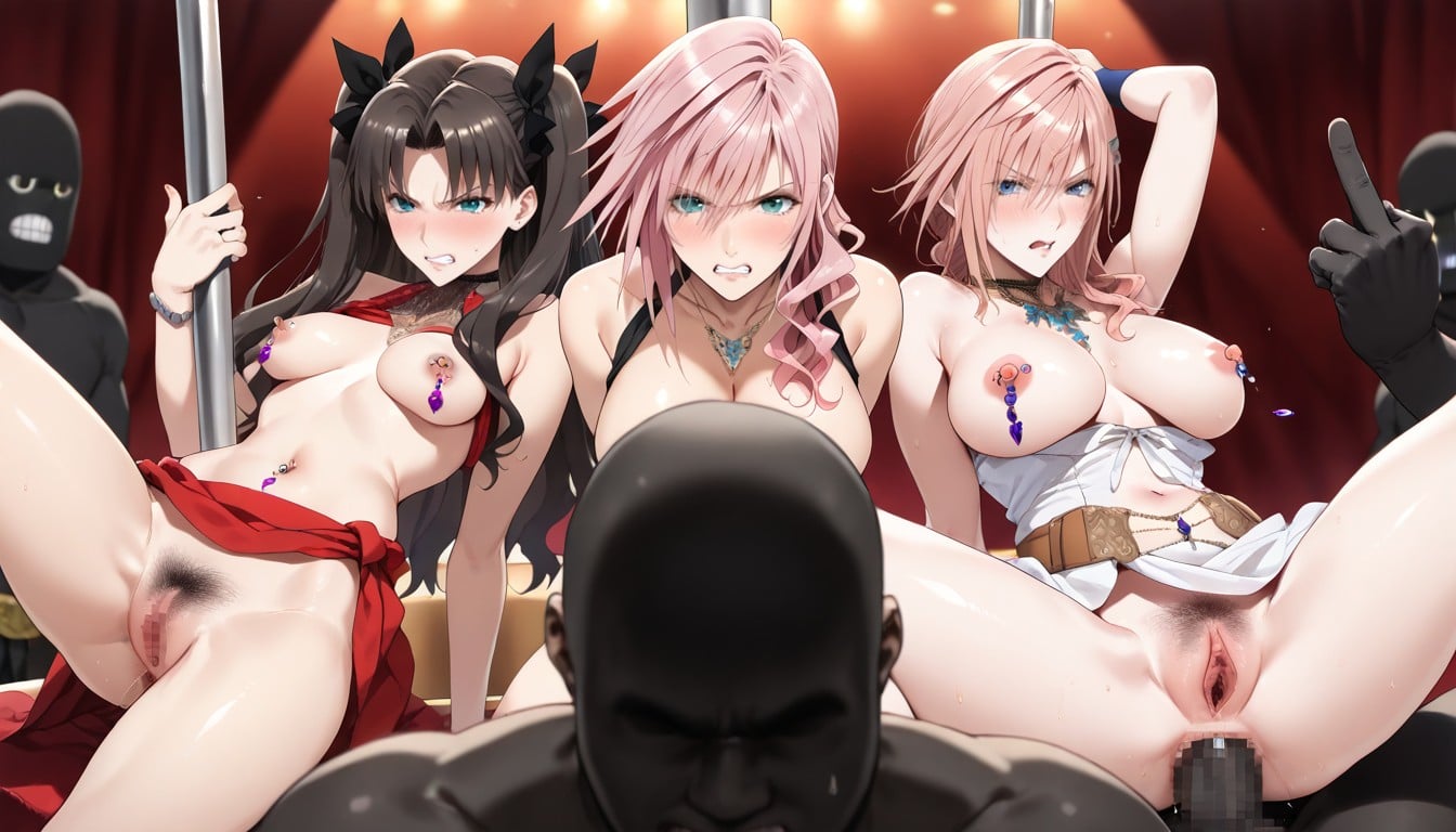 Navel Piercing, Dancing, Stripper At A Pole Hentai IA