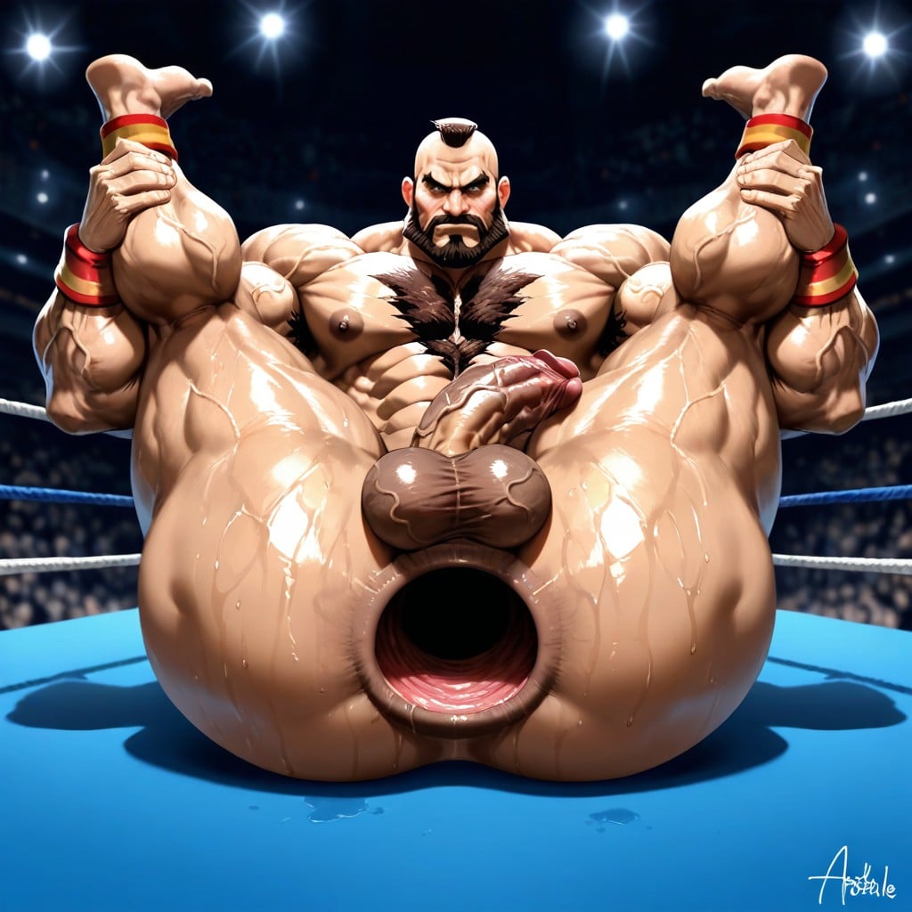 Embarrassed, Large, Fighting Ring AI Gay Porn