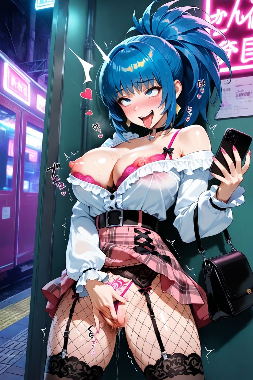 Pretty Face, Night, No Bra Hentai AI Porn