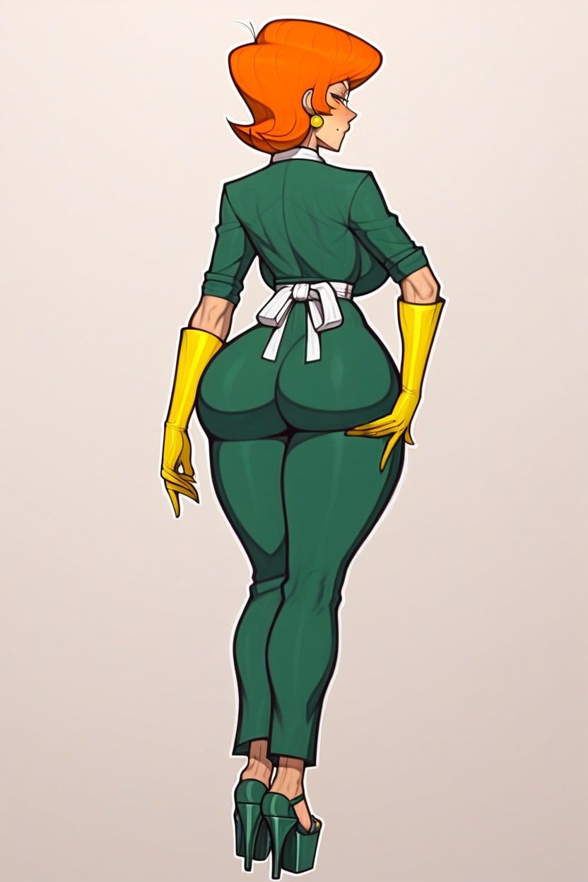 Curvy Figure, Highly Detailed, Rear View Hentai AI Porn