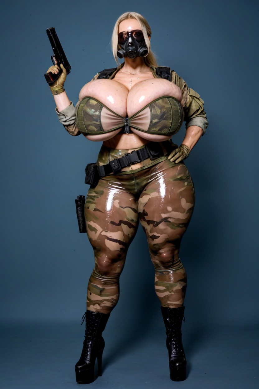 Front View,whole Body, Dark Headphones, Platinum Blonde Hair Porno IA