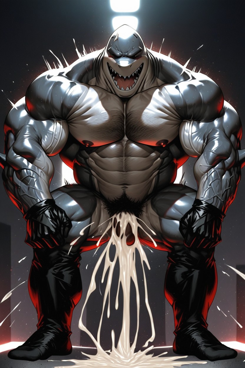 Hyper Cock, Side View, Transman With Extreme Large Fangs AI Gay Porn