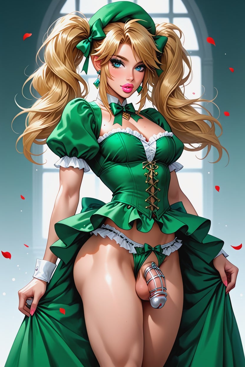 Link’s Green Hat, Wearing Many Petticoats, Cock Ring Hentai AI Porn