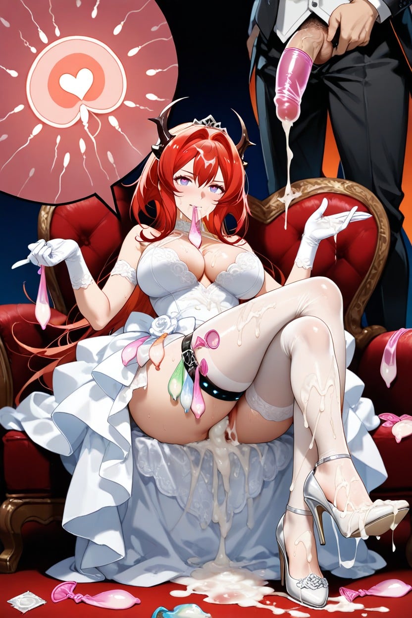 Used Condom Belt, Cum On Legs, Surtr From Arknights Hentai AI Porn