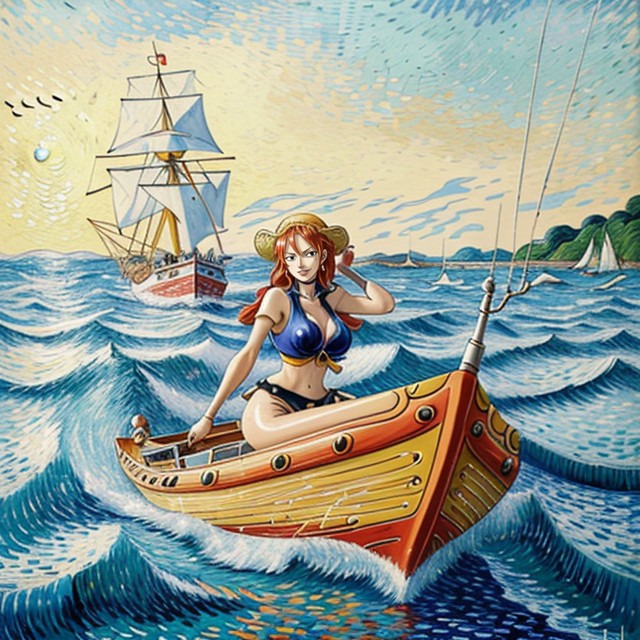 Artstyle Similar To The Painting By Vincent Van Gogh, High Resolution, Slight Smile AI Porn