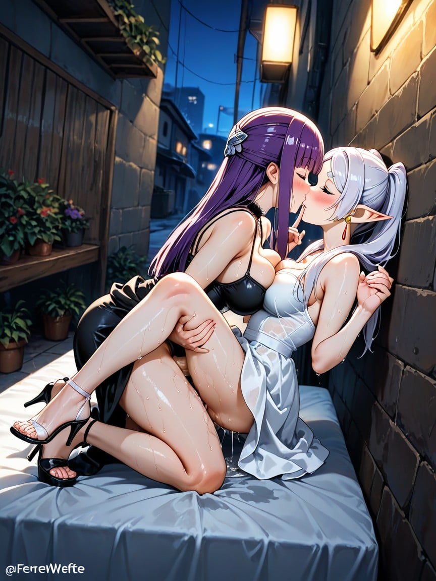 One Woman On Top Of The Other, Front View, Futanari Sex Hentai AI Porn