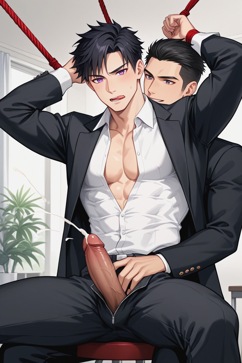 Double Layered Shirt, 18+, Sitting On A Chair AI Gay Porn