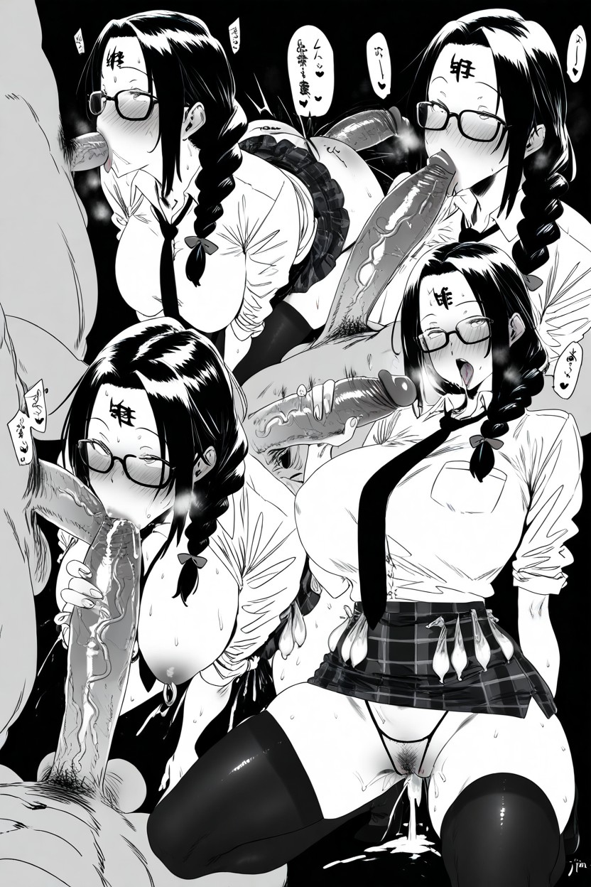 Speech Bubbles, Gangbang, Monochrome Porno IA Hentai