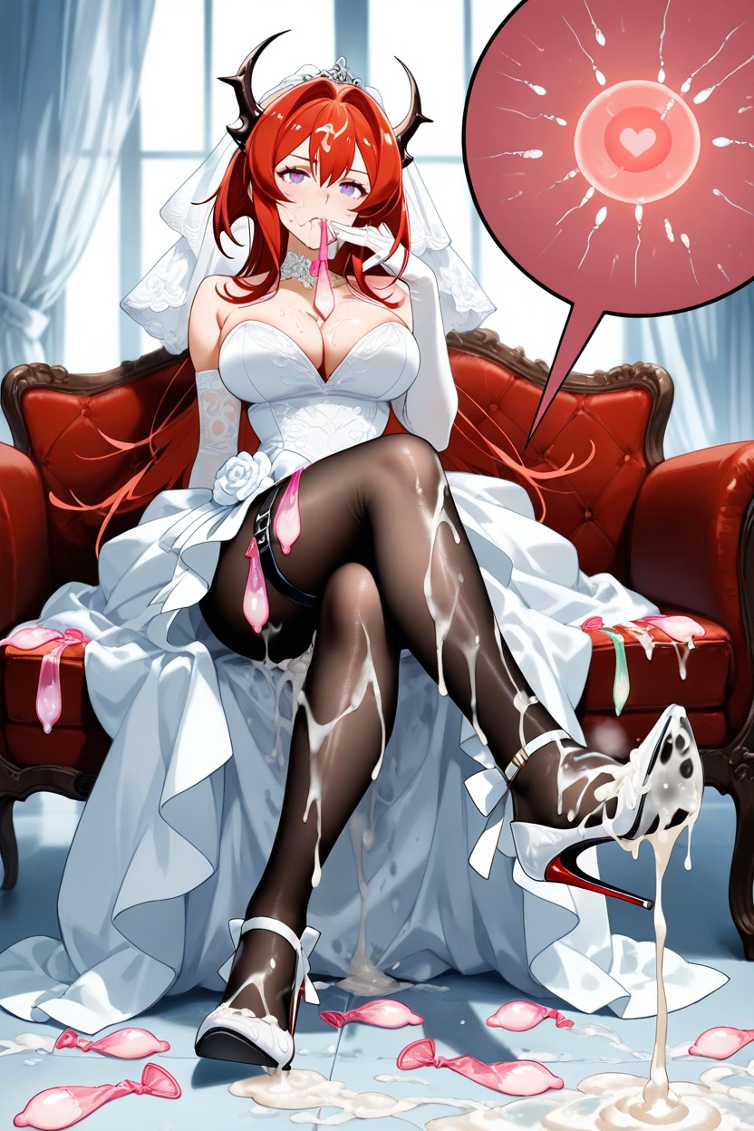 Skinny, Heart Eyes, Used Condom Waistband Hentai AI Porn