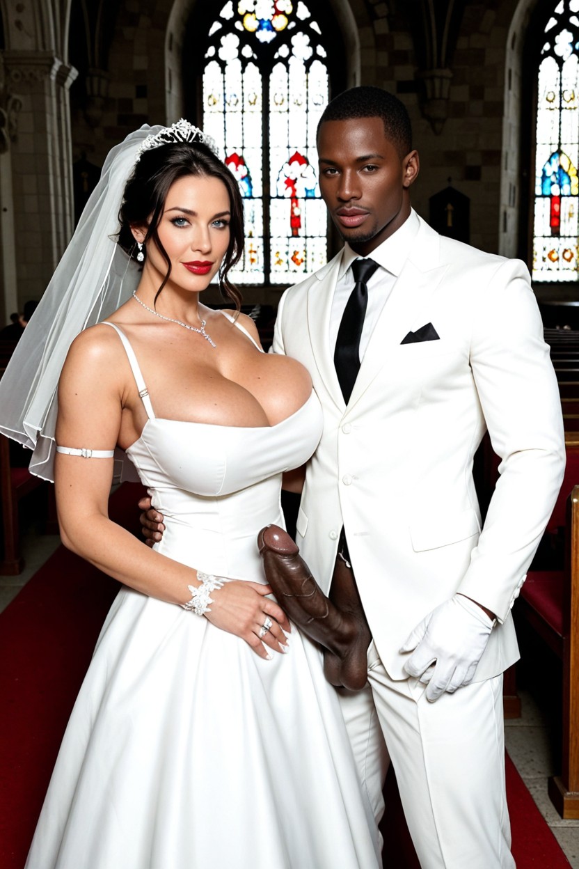 Admiring Cock, Looking At The Viewer, Black Priestrobe And White Collar Porno IA