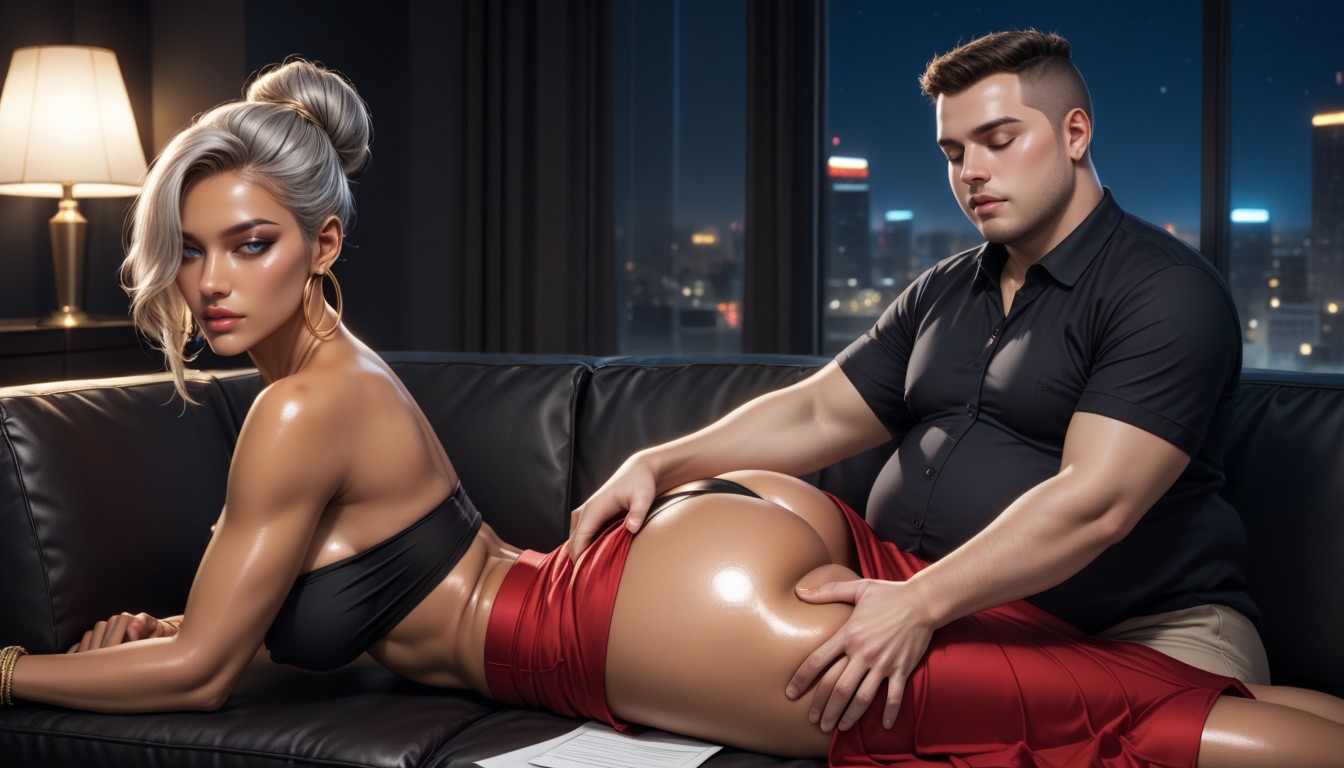 Erect Nipples, Ash Hair, Grabbing Ass AI Porn