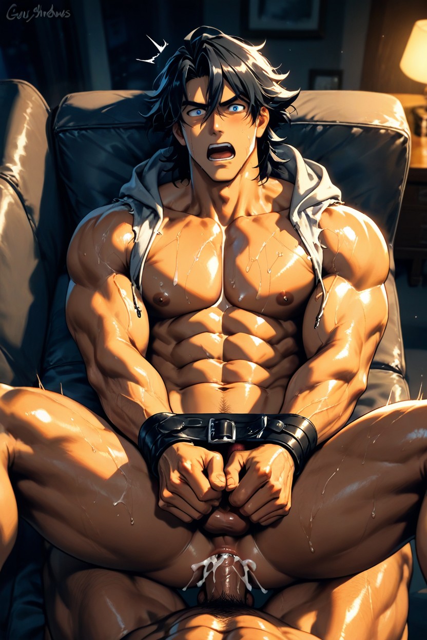 Thick Thighs, Penis, Open Mouth AI Gay Porn