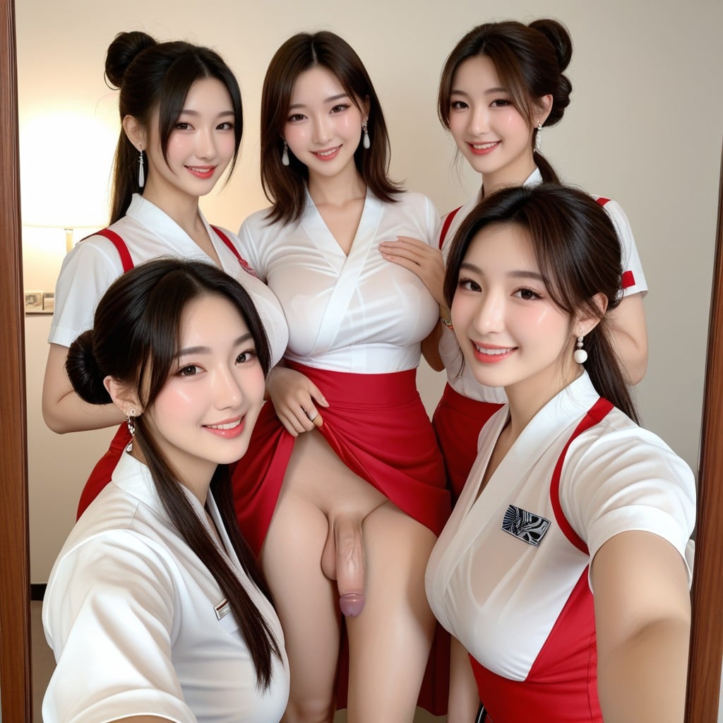 Breast Grab, Mirror Selfie, Hyper Detail Asian AI Porn