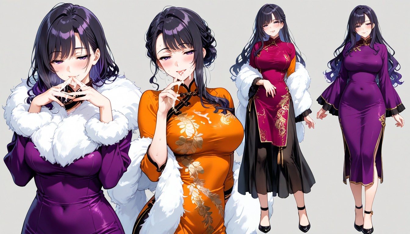 Long Wide Sleeves, Cum On Fingers, Japonés Porno IA