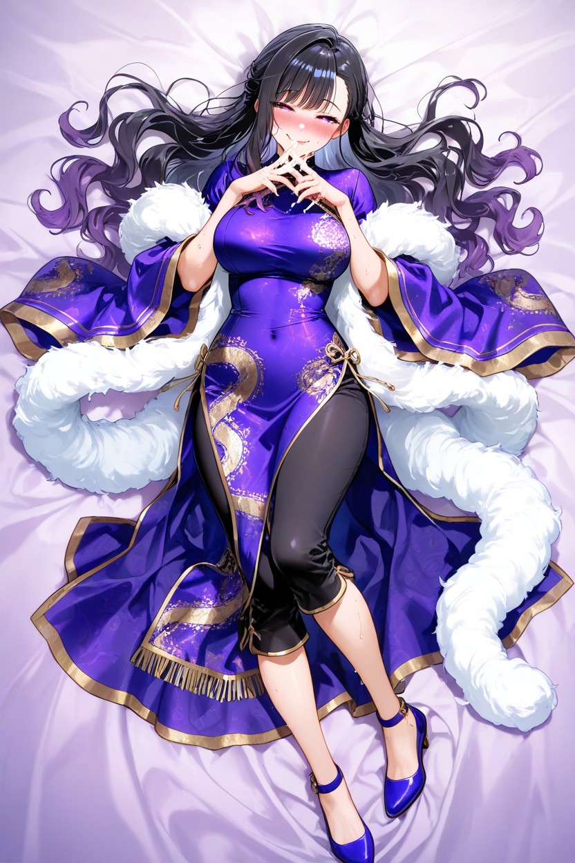 Chinese Dress, Touching Oneself, Long Dress AI Porn