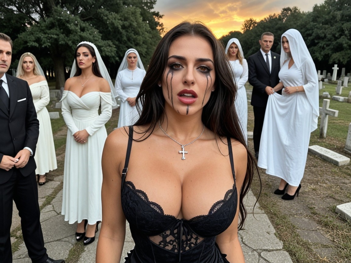 Suspenders, Funeral, Hyper Realistic Porno IA