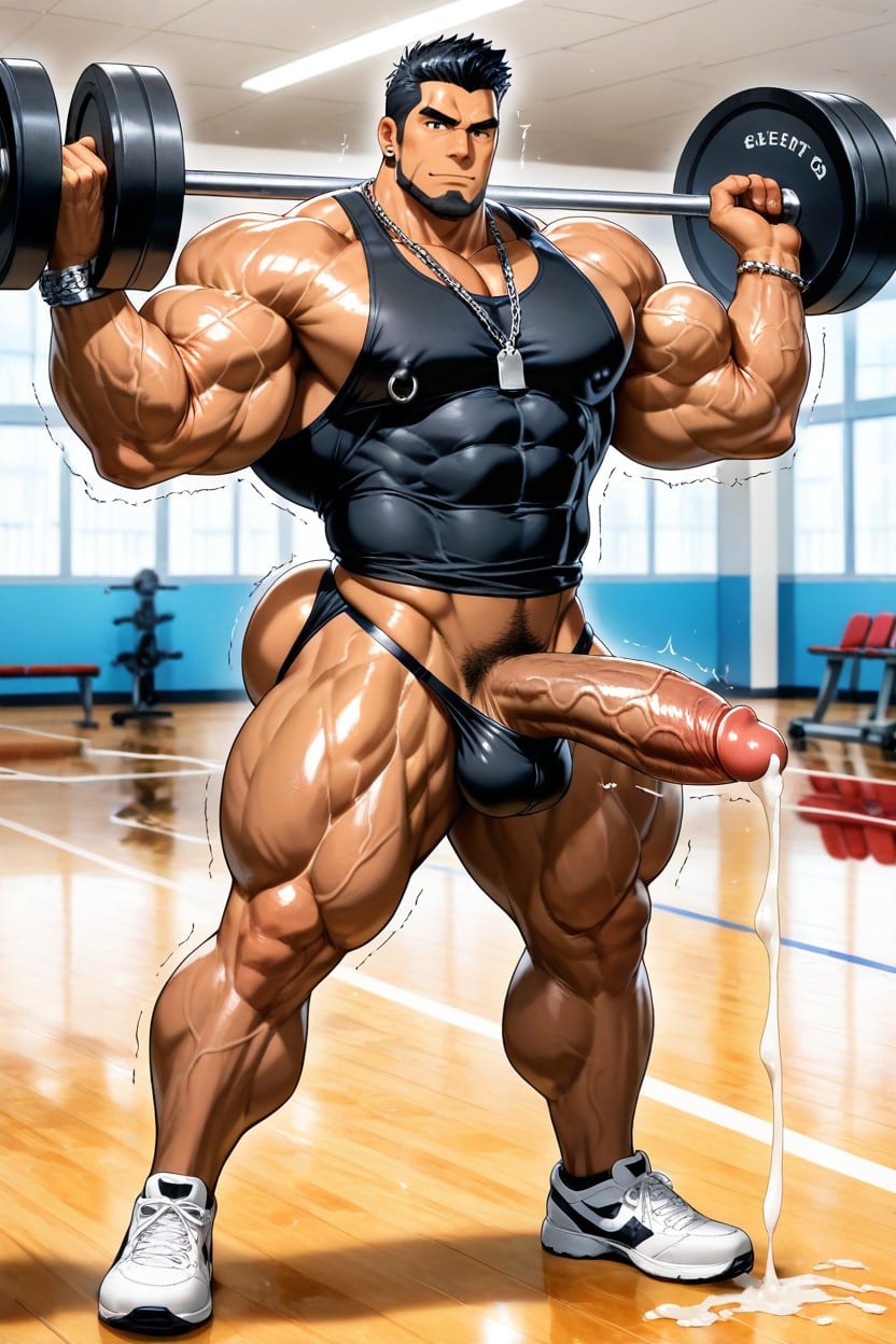 Model, Cum Shot, Gym Room AI Gay Porn