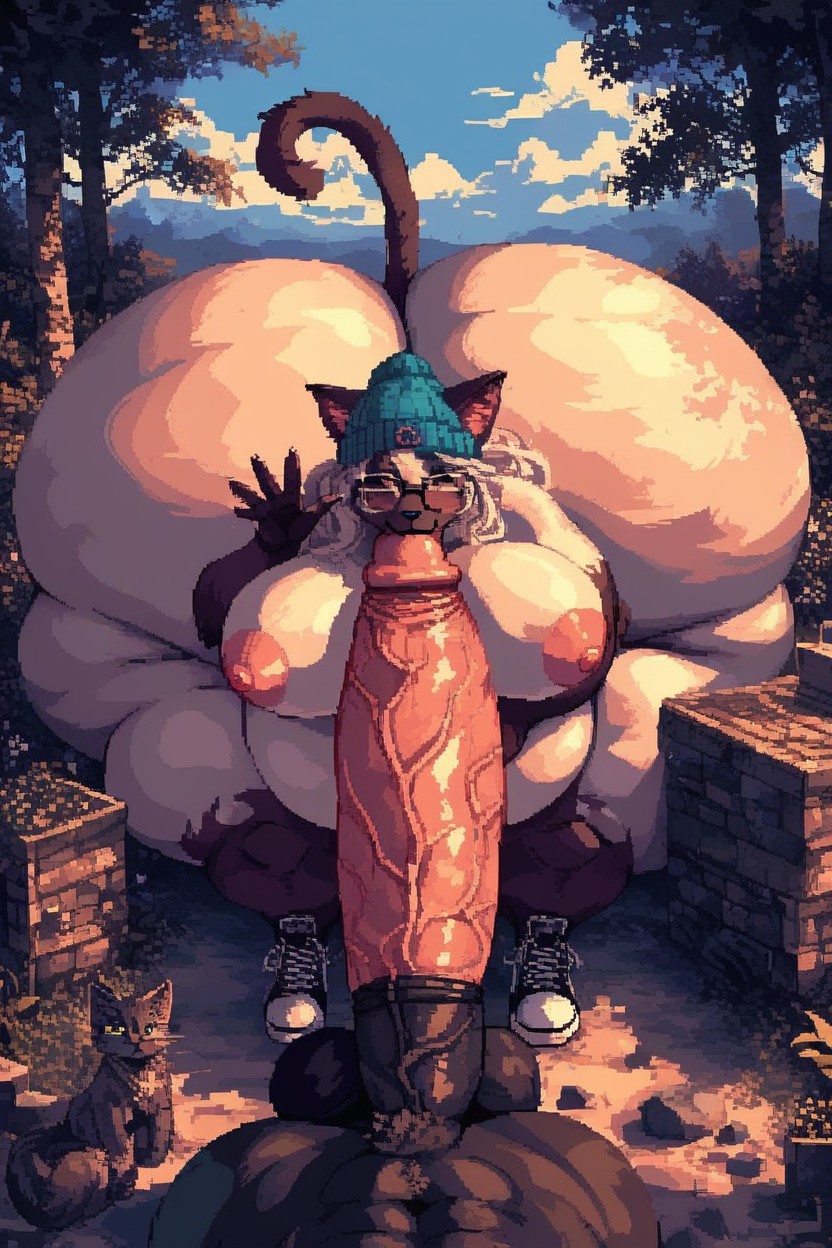 Plump Nipples, Square Glasses, Bedroom Furry AI Porn