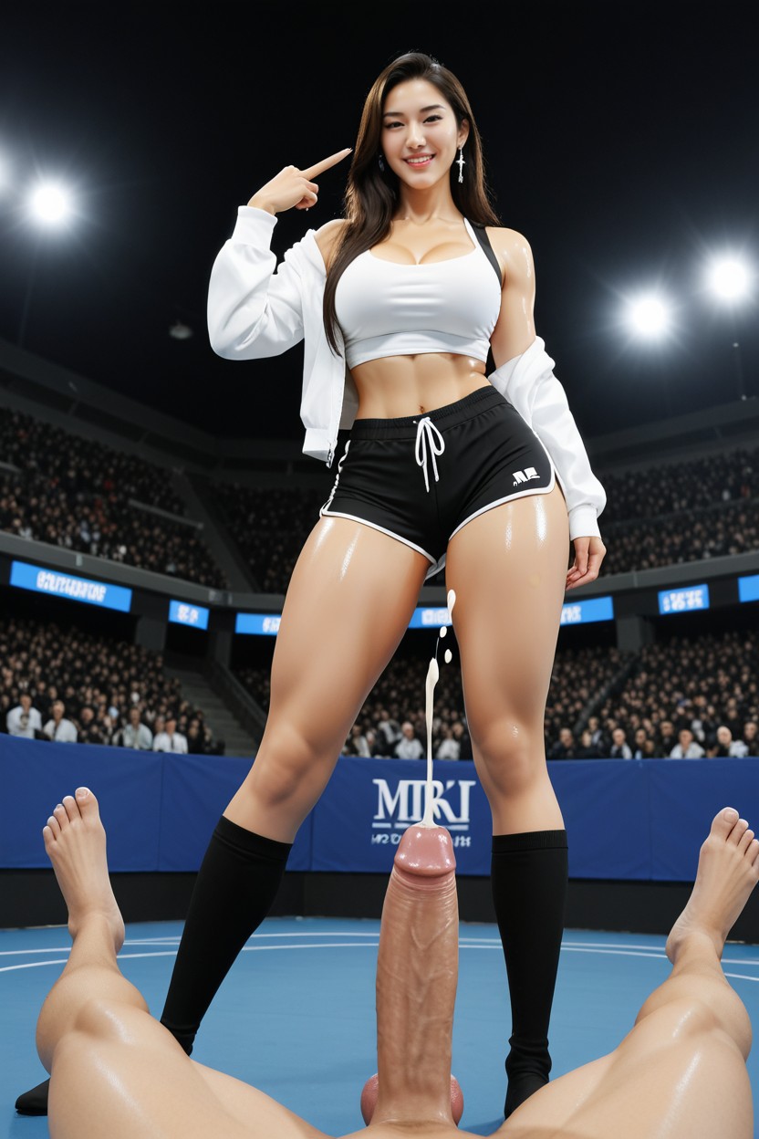Wristband, Sweaty, Woman With Brown Hair Asian AI Porn