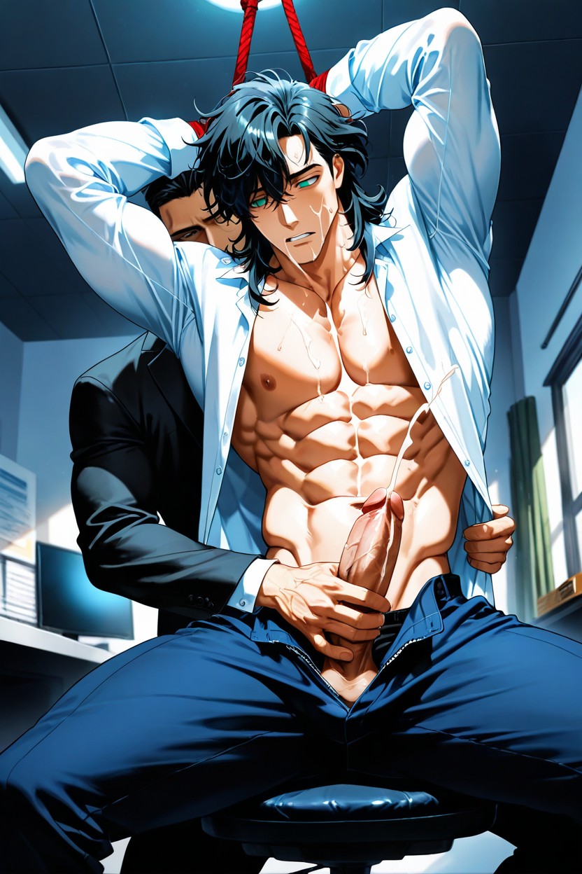 Muscles, Touch His Body, Groping His Body AI Gay Porn