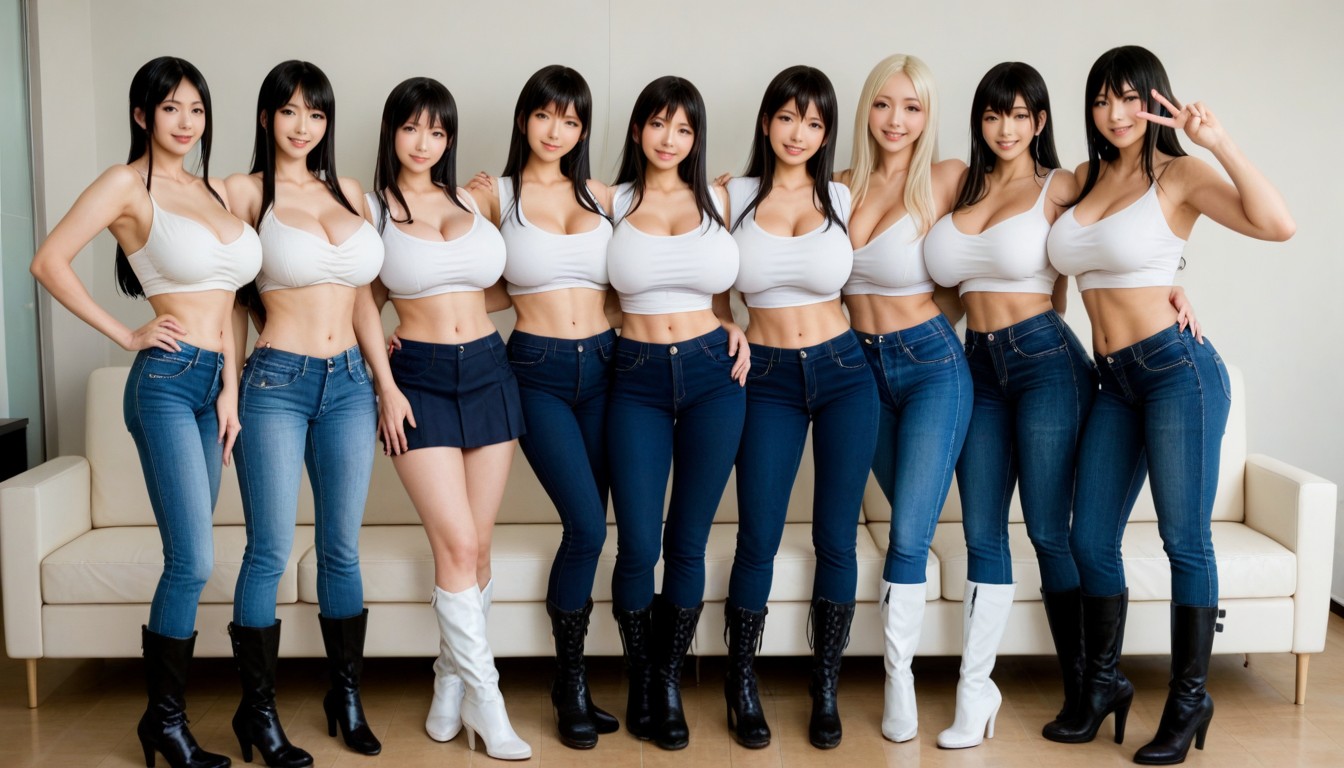 Super Ghostly White Glossy Skins, Dynamic Sexy Poses, Stunning Beautiful Porno IA