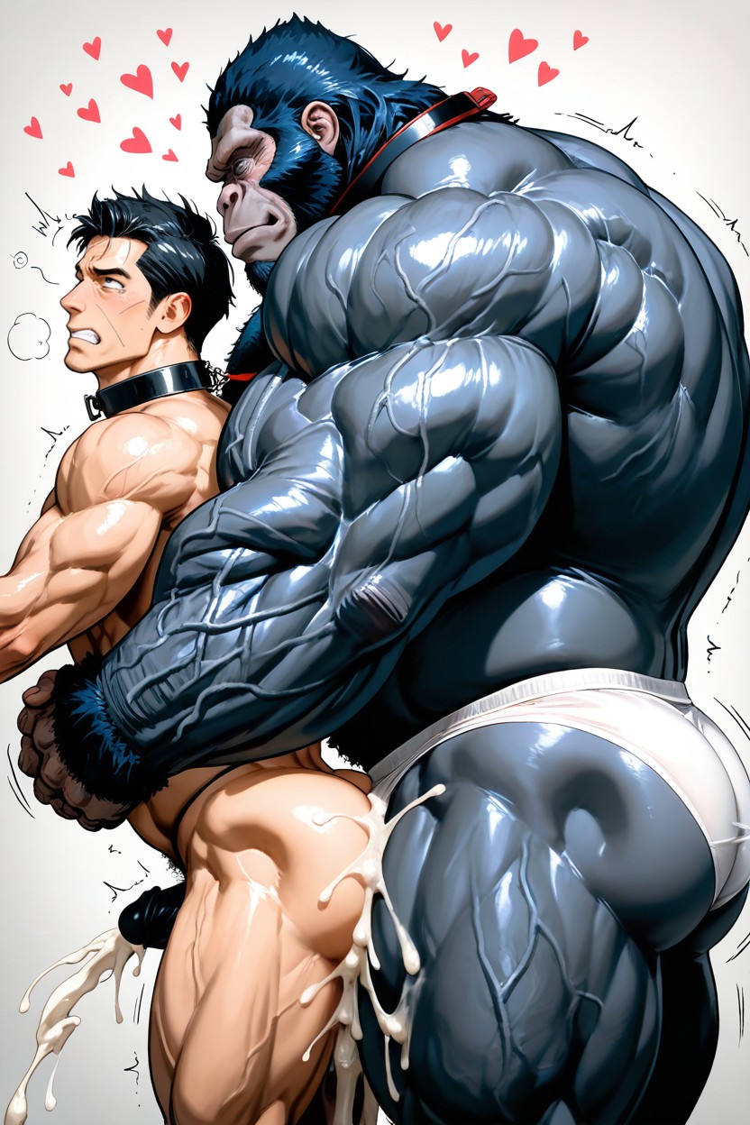 Naked, Disgusted, Side View AI Gay Porn