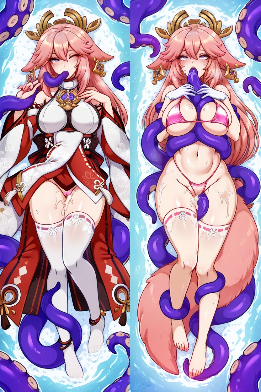 Huge Octopus, Yae Miko, Deep Ocean Hentai AI Porn