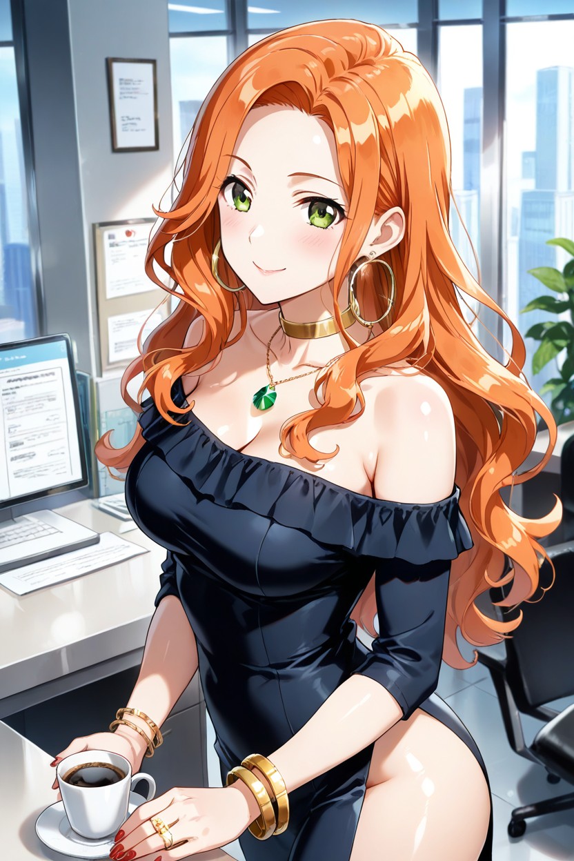 Horny, Off-shoulder, Sexy Hentai AI Porn