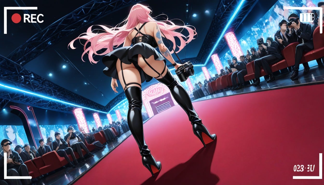 Noche, Glamorous Couples Entering A Theater, Dynamic Poses Porno IA
