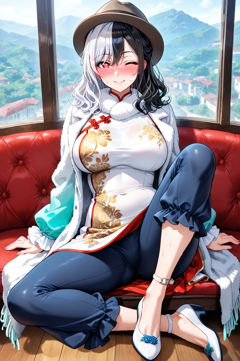 Heavy Sweat, Skin Tight Sleeves, Frilled Coat Sleeves AI Porn