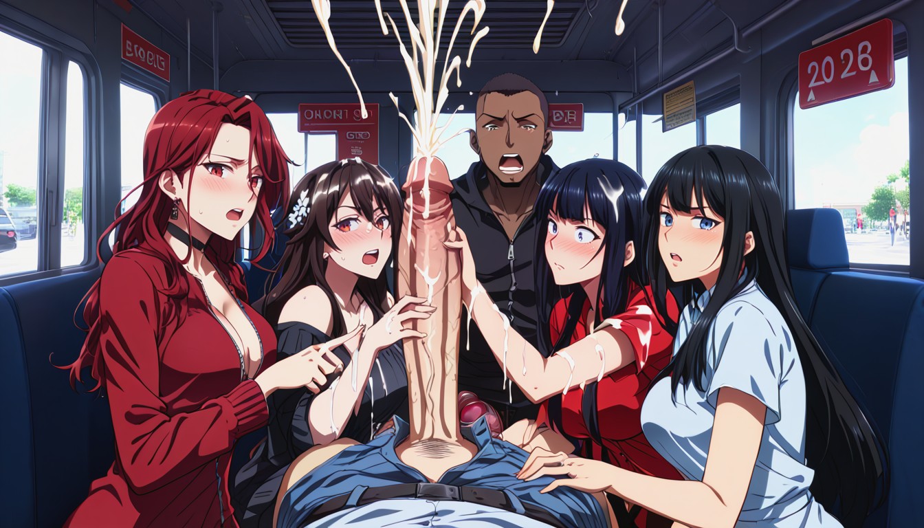 Many People Around, Gigantic Cock, Cumshot AI Porn
