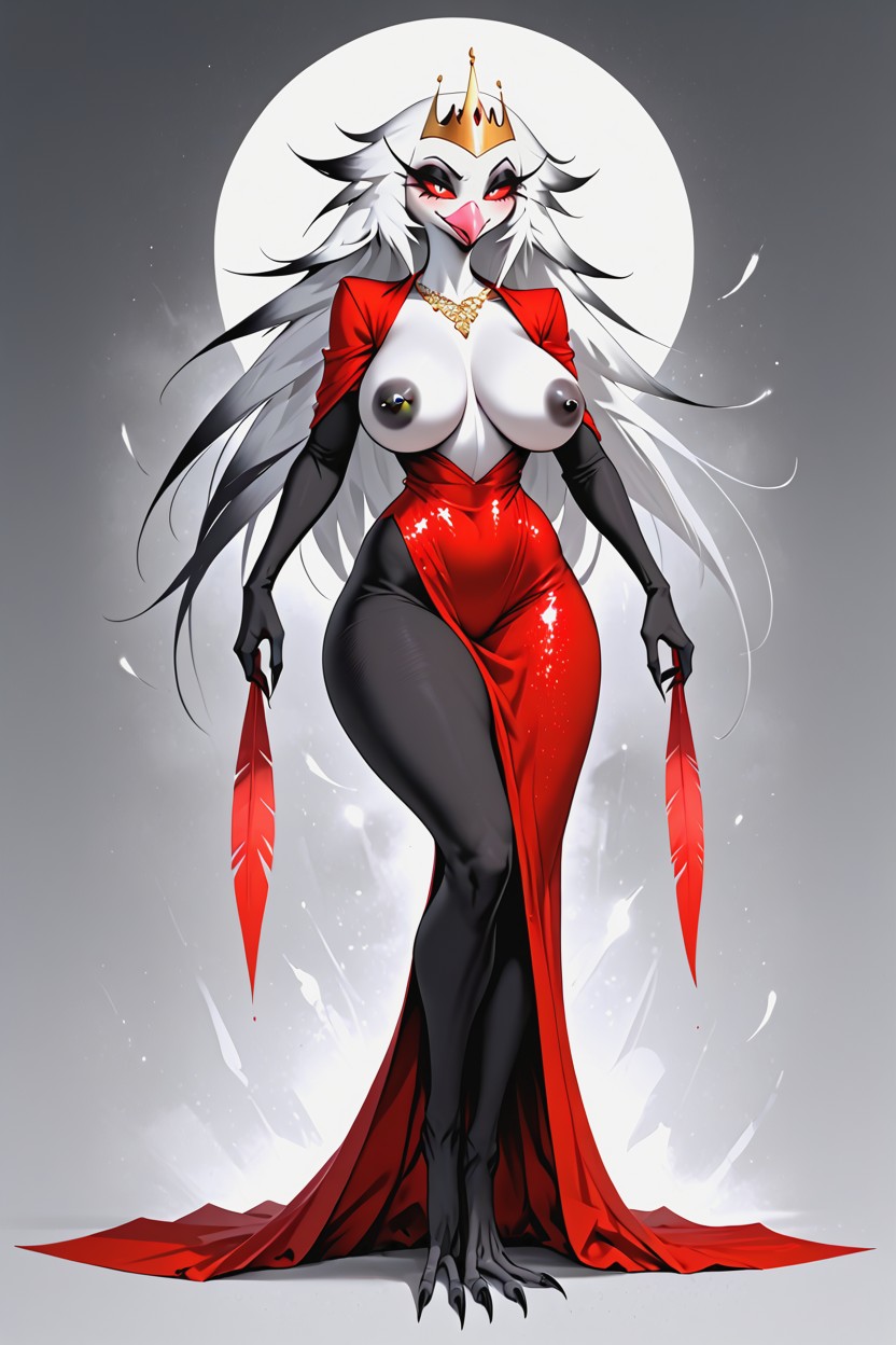 Large Ass, Large Breasts, Bird Furry AI Porn