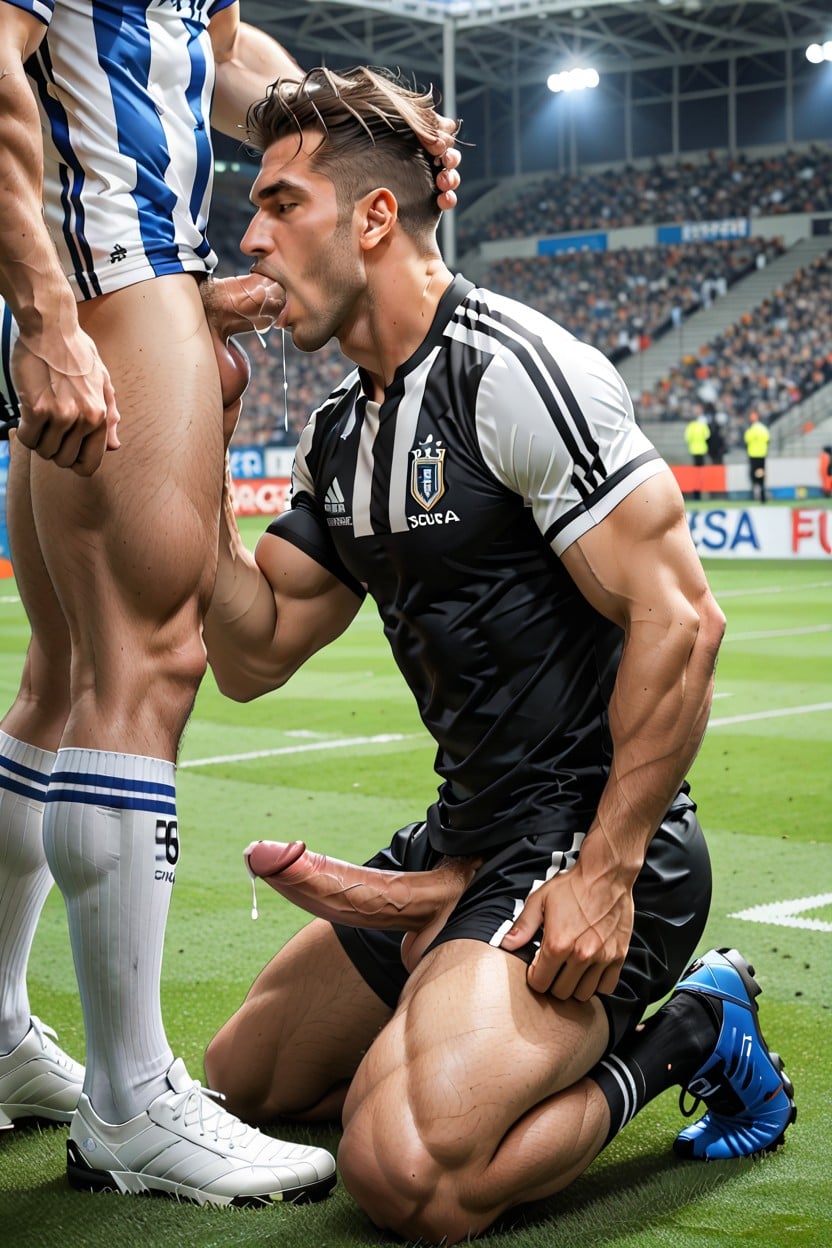 Blowjob, Male Genitals Only, Correct Body Anatomy AI Gay Porn