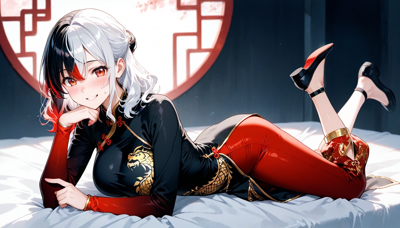 Japanese, Wide Capri Pants Bottoms, Chinese Dress AI Porn