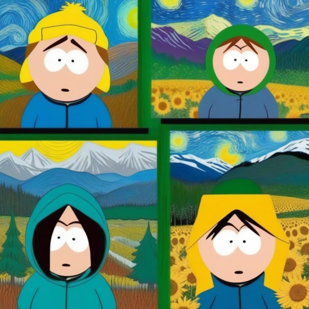 Kenny From South Park, 25+, Artstyle Similar To The Painting By Vincent Van Gogh AI Porn