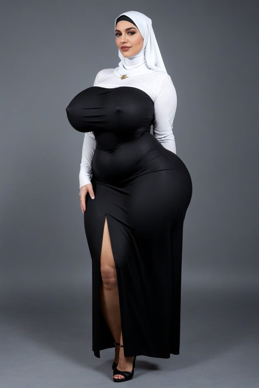 Huge Legs, Form Fitting Clothes, Long Sleeves AI Porn