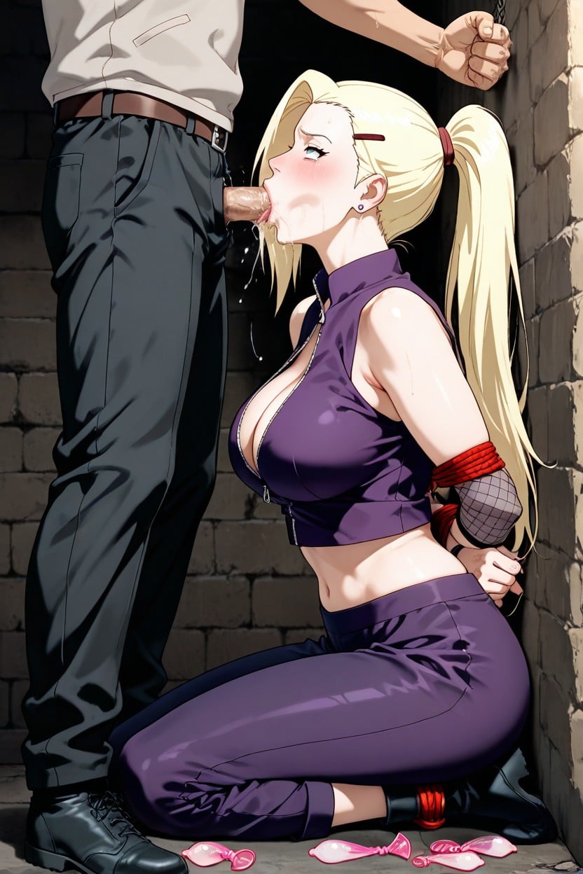 Pinned To The Wall, Ahegao, Legs Bound With Chains Hentai AI Porn